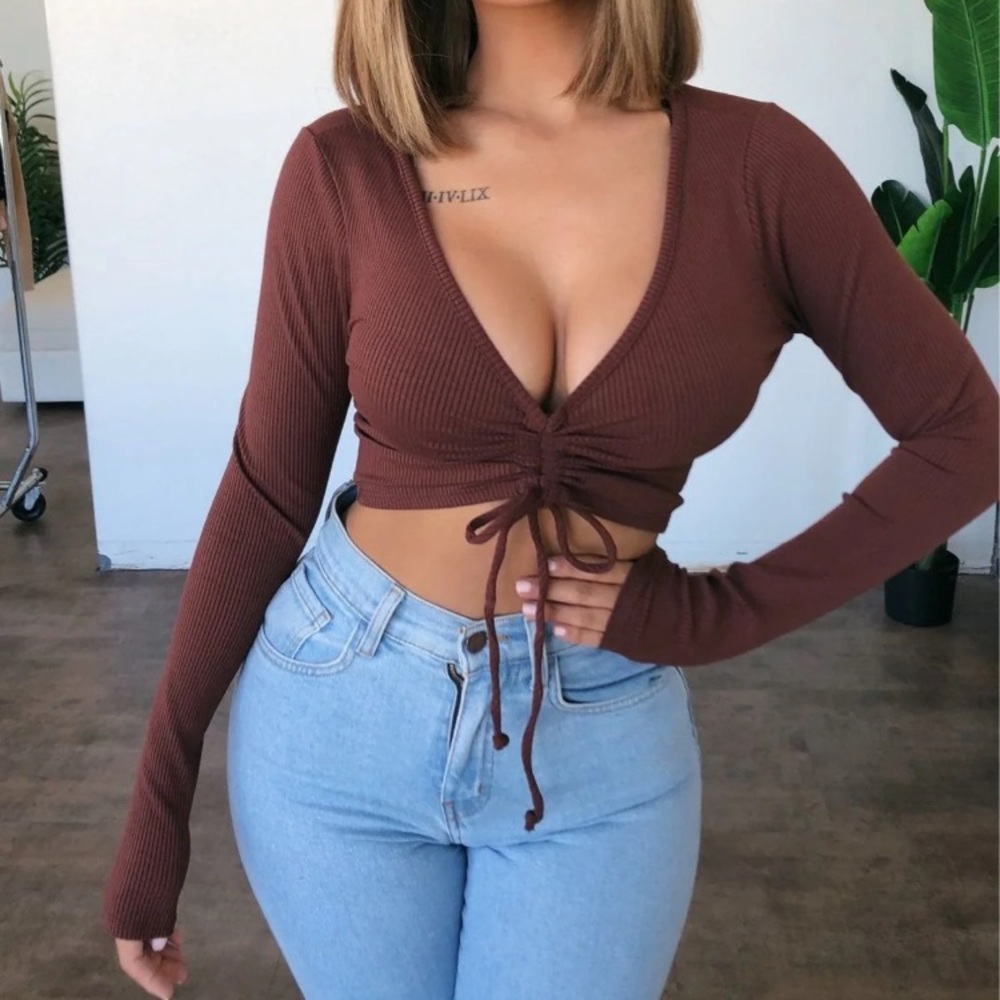 Brown crop top